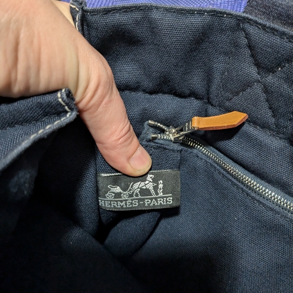 Hermes navy blue herline tote - Picture 5 of 6
